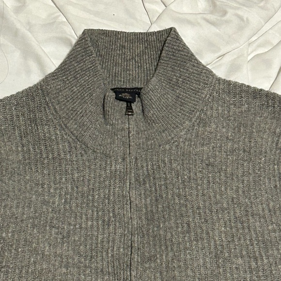 Banana Republic Wool/Camel Hair Blend Grey Quarter Zip Sweater - M - Picture 4 of 8